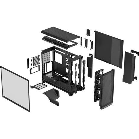 Fractal design meshify 3 xl ambient pro rgb obudowa typu big tower (czarna | 2x usb-a | 1x usb-c | rgb | szkło hartowane)