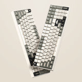Bezprzewodowa klawiatura mechaniczna Iqunix F97 hitchhiker (szara, układ amerykański (qwerty), wiśniowy mx brązowy, 96%, diody rgb, hot-swap, pbt, 2,4 ghz | bluetooth 5.1 | usb-c)