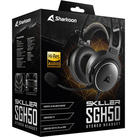 Nauszny zestaw słuchawkowy do gier Sharkoon Skiller sgh50 (czarny, PC, Playstation 4, Playstation 5, Xbox Series S|x)