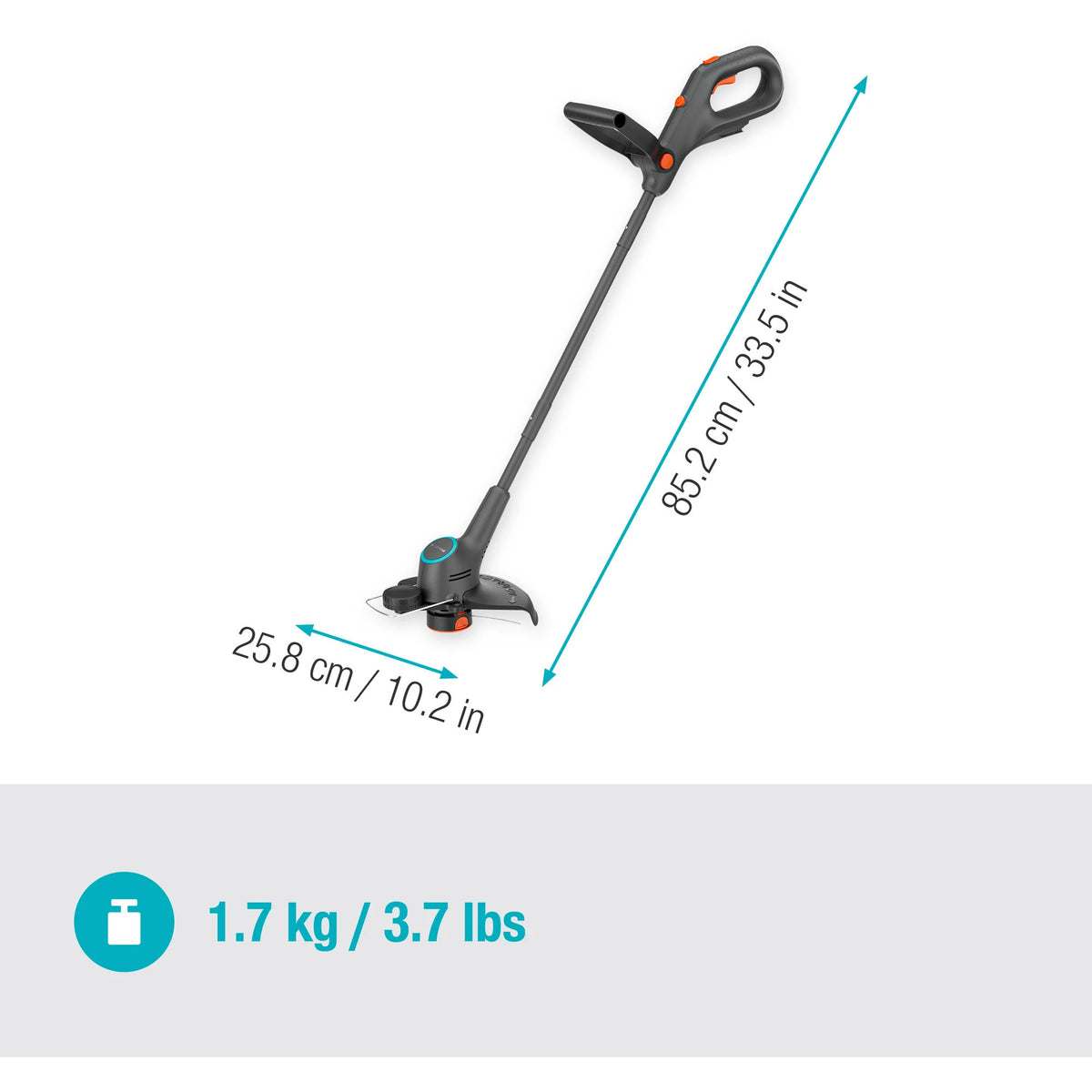 Podkaszarka do trawy Gardena Easytrim 25 18 V (szary turkus, akumulator i ładowarka nie wchodzą w skład zestawu)