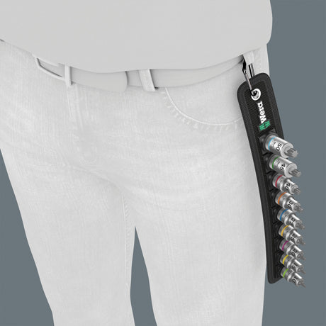 Wera pas b 3 zestaw nasadek torx® hf zyklop bitów klucz nasadowy torx (czarny srebrny, z funkcją przytrzymywania, napęd 3 8, 9-częściowy)
