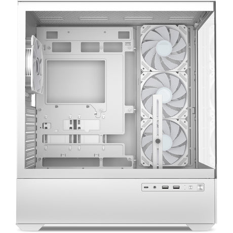 Obudowa midi tower Sharkoon ak6 rgb (biała | 2x usb-a | 1x usb-c | rgb | szkło hartowane)