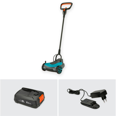 Zestaw kosiarki Gardena Handmower 22 18v p4a (szary turkusowy, 14620-20, akumulator w zestawie)