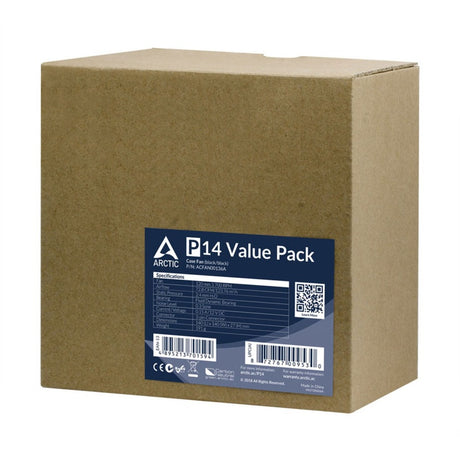Wentylatory Arctic P14 Value Pack (czarne, 5 sztuk, 140 x 140 x 27 mm)