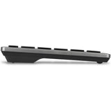 Kompaktowa klawiatura Kensington KB435 EQ z możliwością ładowania, do wielu urządzeń (szara, układ amerykański-międzynarodowy (QWERTY), przełączniki nożycowe, 80% (TKL), USB, 2,4 GHz, Bluetooth 5.4)