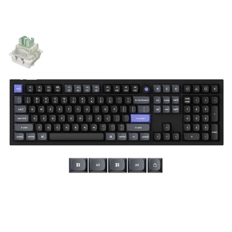 Keychron q6 he 8k klawiatura z przełącznikiem magnetycznym (czarna, układ amerykański (qwerty), ultraszybka limetka, 100%, rgb, hot swap, 8k)