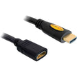 Delock Przewód przedłużający HDMI (męski) > HDMI (żeński) (czarny, 1 metr)