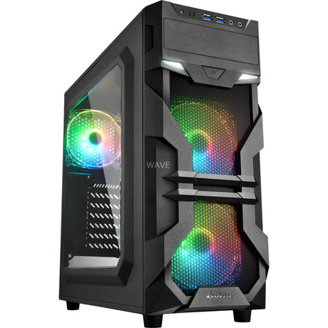 Obudowa midi tower Sharkoon vg7-w rgb (czarna | 2x usb-a | rgb | okno)