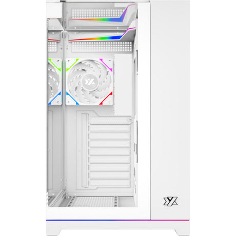 Obudowa Xyz PC Gear Tesseract A-RGB Midi Tower (biała | 2x USB-A | 1x USB-C | RGB | Szkło hartowane)