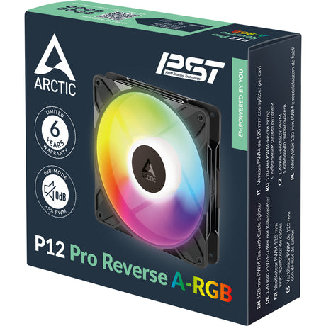 Wentylatory Arctic P12 Pro Reverse a-Rgb (czarne, 3 sztuki, 120 x 120 x 27 mm, pwm)