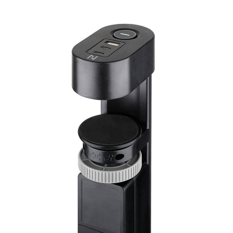 Gniazdo biurkowe Neomounts DS22-840BL6 z zaciskiem i portami USB-C i USB-A - listwa zasilająca z szybkim ładowaniem (czarna)