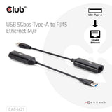 Adapter Club 3D USB-A na RJ45 Ethernet 5 Gb/s (czarny)