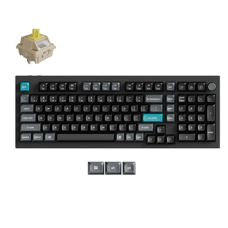 Keychron q5 ultra-m3 8k bezprzewodowa, niestandardowa klawiatura mechaniczna (czarna, układ amerykański (qwerty), jedwabny pom banan, 96%, rgb, hot swap, 8k, 2,4 ghz | bluetooth 5.2 | usb-c)