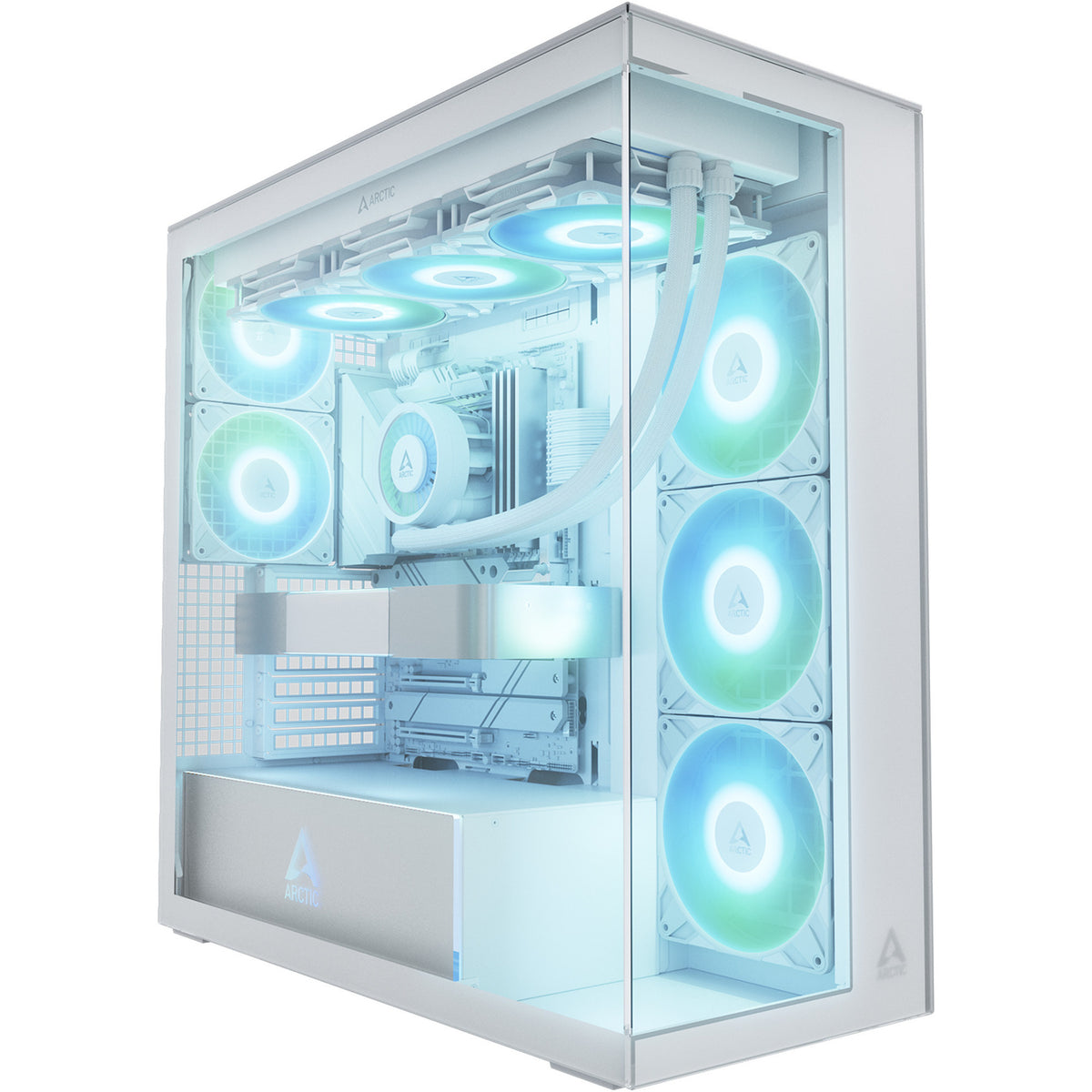 Obudowa Arctic xtender vg midi tower (biała | 2x USB-A | 1x USB-C | RGB | szkło hartowane)