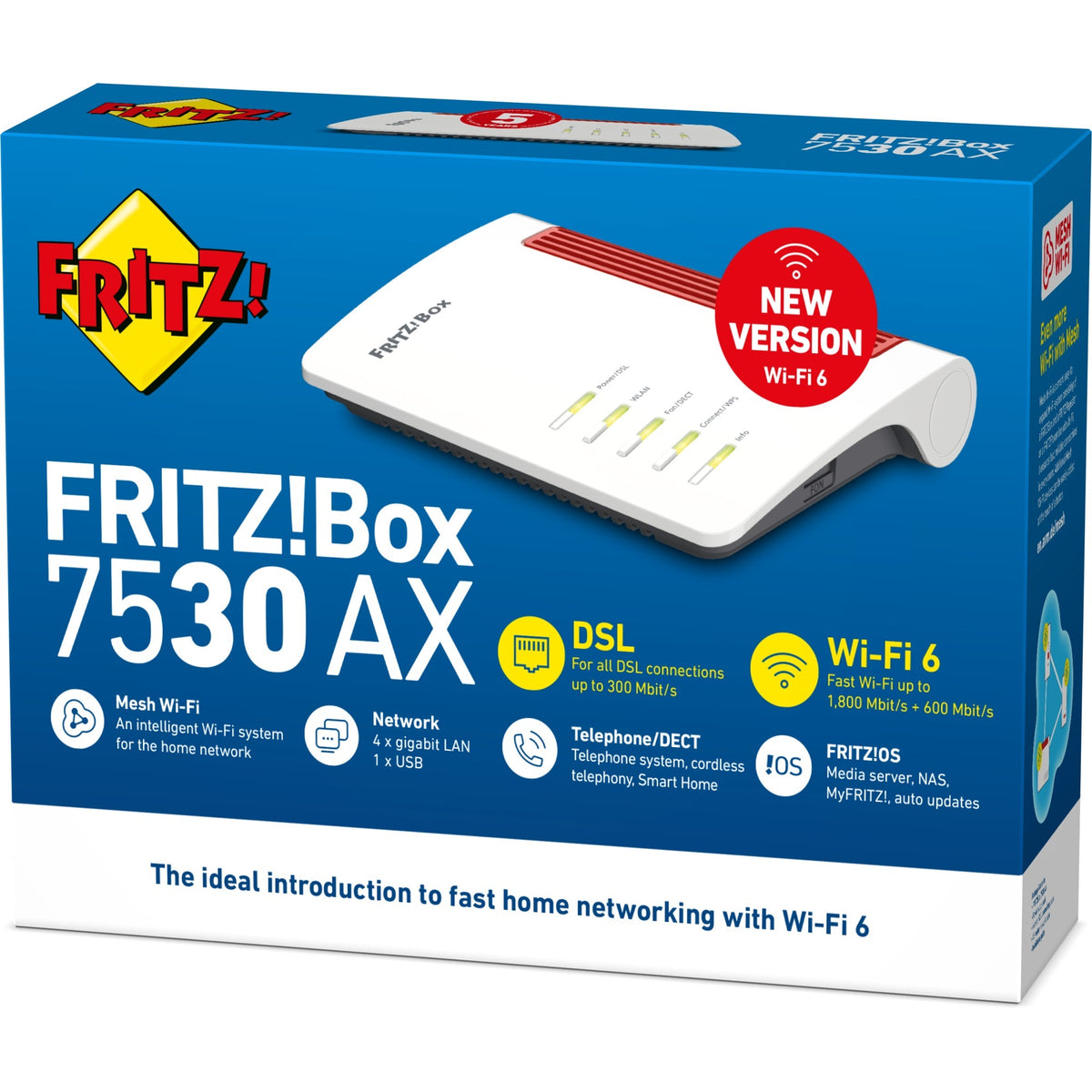 Fritz! router międzynarodowy box 7530 axe (biały czerwony, mesh wi-fi)