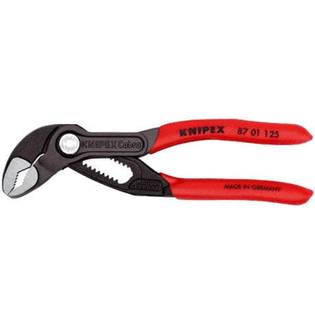 Szczypce do pomp wodnych Knipex cobra 125 mm (czerwone, ząbkowane powierzchnie chwytne)