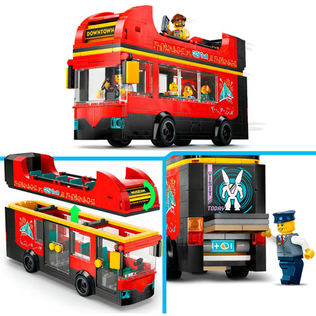 Czerwony piętrowy autobus turystyczny Lego City - 60407