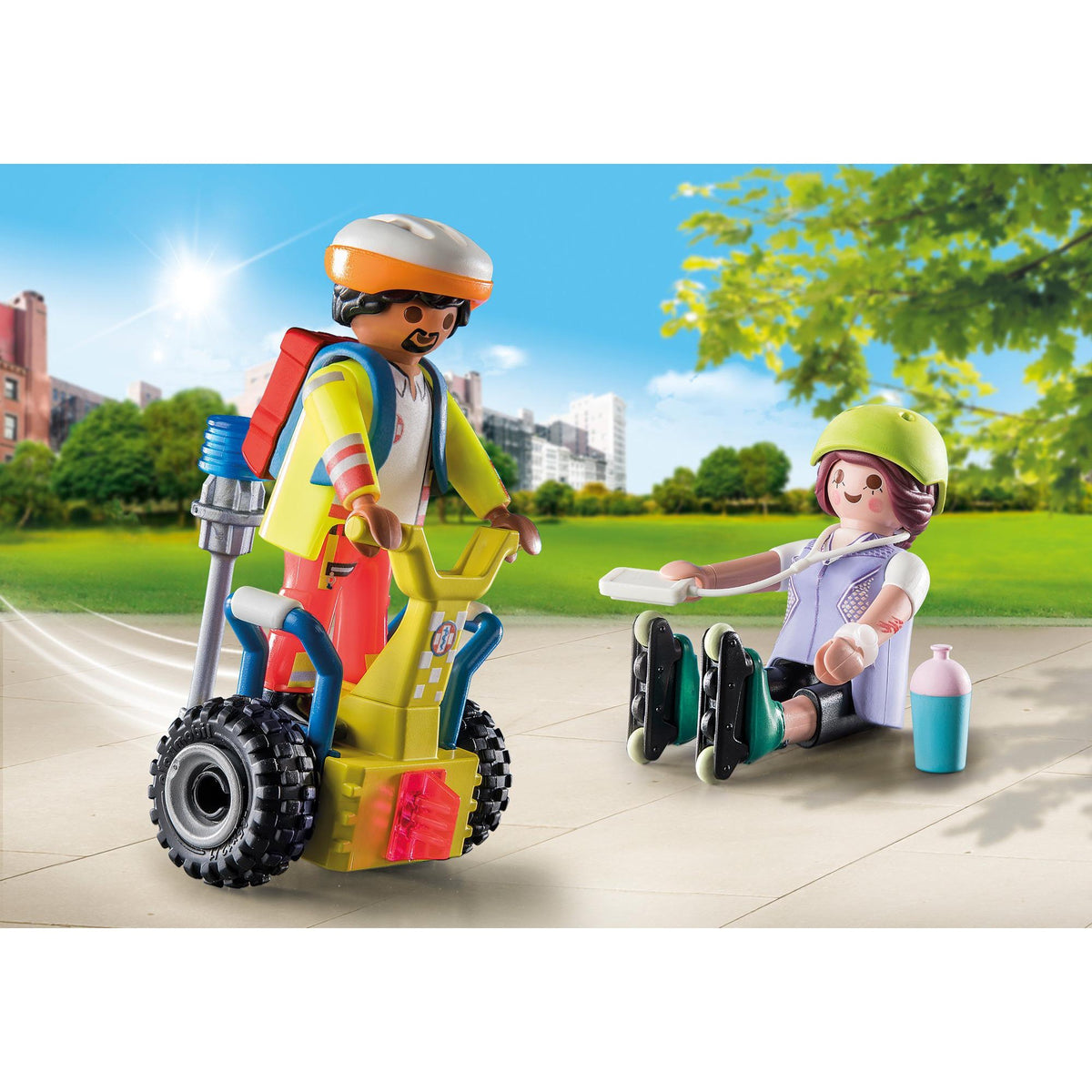 Playmobil miejskie życie - zestaw startowy ratunkowy z zabawkami do budowy segwaya (71257)