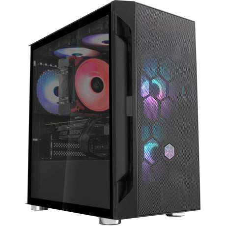 Obudowa midi tower Silverstone sst-fah1mb-g (czarna | 3x USB-A | szkło hartowane)