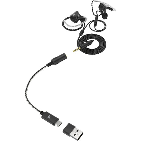 Sharkoon stealthbite iem in-ear oortjes (zwart, pc, usb-a, ubs-c, 3,5 mm)