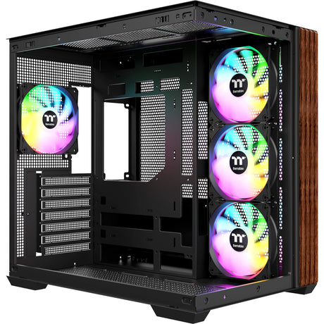 Obudowa Midi Tower Thermaltake View 380 ws argb (kolor czarnego drewna | 2x USB-A | 1x USB-C | RGB | szkło hartowane)