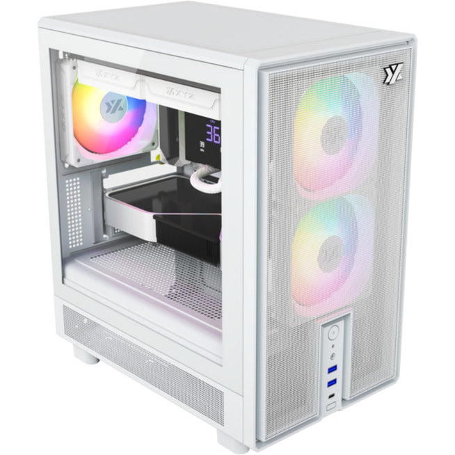 Obudowa Xyz pc gear atom midi tower (biała | 2x USB-A | 1x USB-C | szkło hartowane)