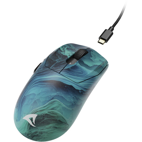 Mysz do gier Sharkoon sgm25w (turkusowy niebieski, 12 000 dpi, diody LED rgb)