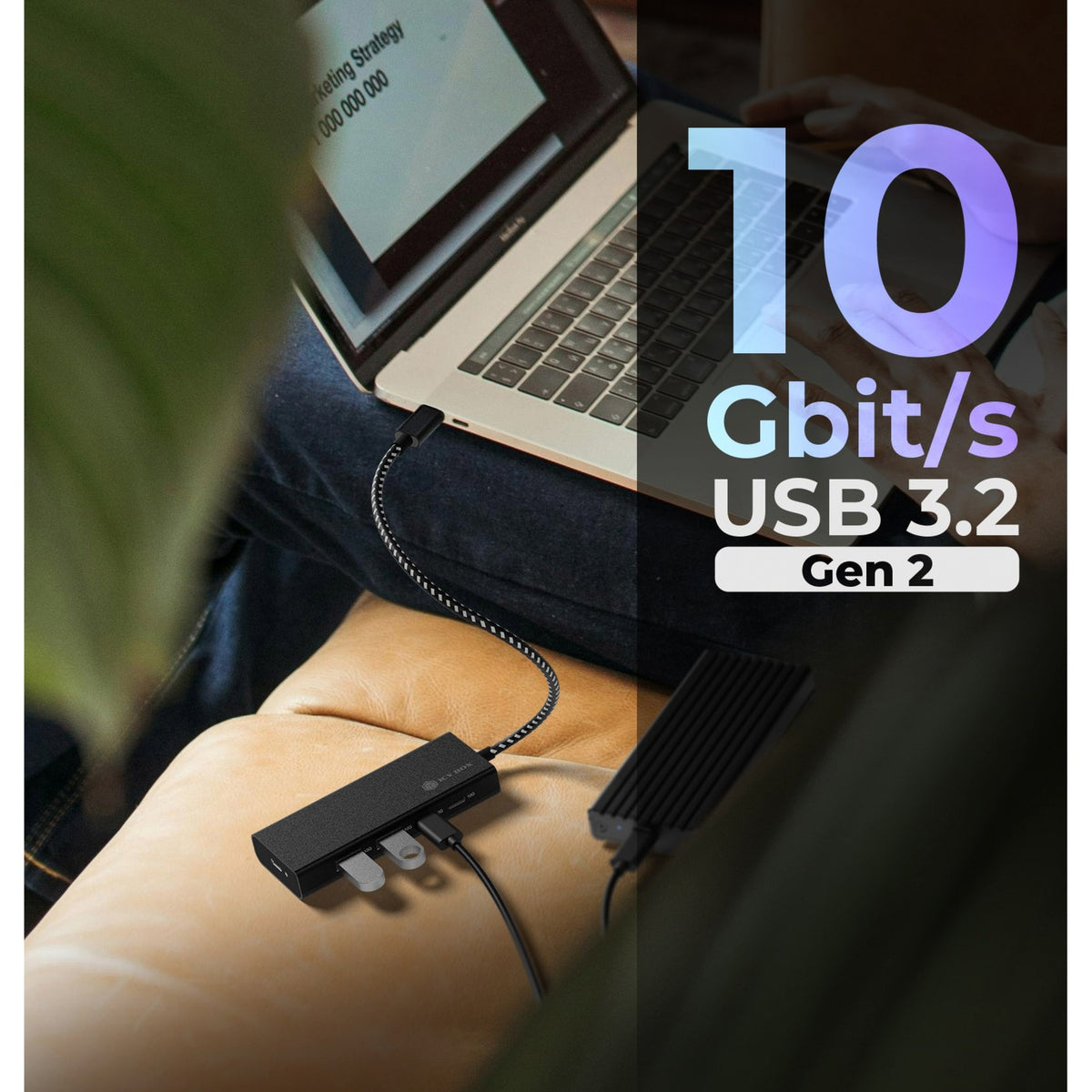 Icy box ib-hub1436-cpd koncentrator USB (czarny, 2x USB-A, 2x USB-C)