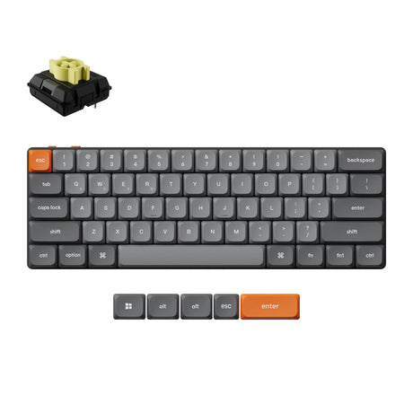 Klawiatura mechaniczna Keychron K9 Max-H4 RGB (czarna, układ US (QWERTY), mleczny banan, 60%, diody LED RGB, podwójne PBT, hot swap, USB-C | 2,4 GHz | Bluetooth 5.1)