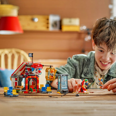 Jednoczęściowy zestaw konstrukcyjny Lego ® z namiotem cyrkowym i buggy klaunem - 75637