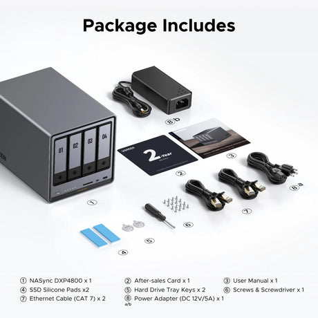 Ugreen nasync dxp4800 plus (szary, 2,5 GB-LAN, 10 GB-LAN, HDMI, 4x USB-A, USB-C)