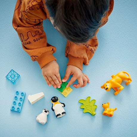 LEGO Duplo Town 10442 rodziny dzikich zwierząt: pingwiny i lwy