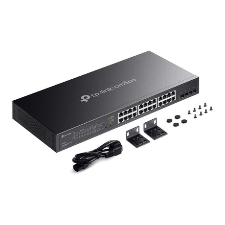Przełącznik inteligentny tp-link omada sg2428lp 28-portowy gigabitowy (czarny, 16x poe+)