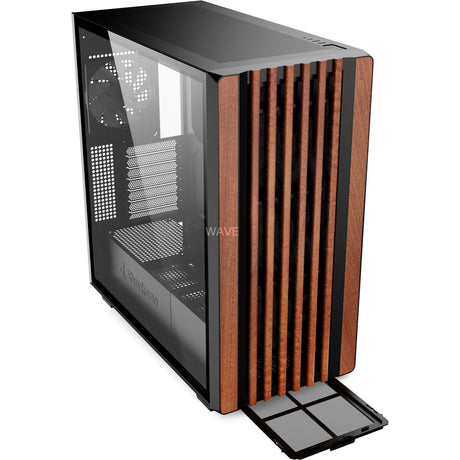 Sharkoon rebel c70g obudowa midi tower rgb (kolor czarnego drewna | 2x usb-a | 1x usb-c | rgb | szkło hartowane)