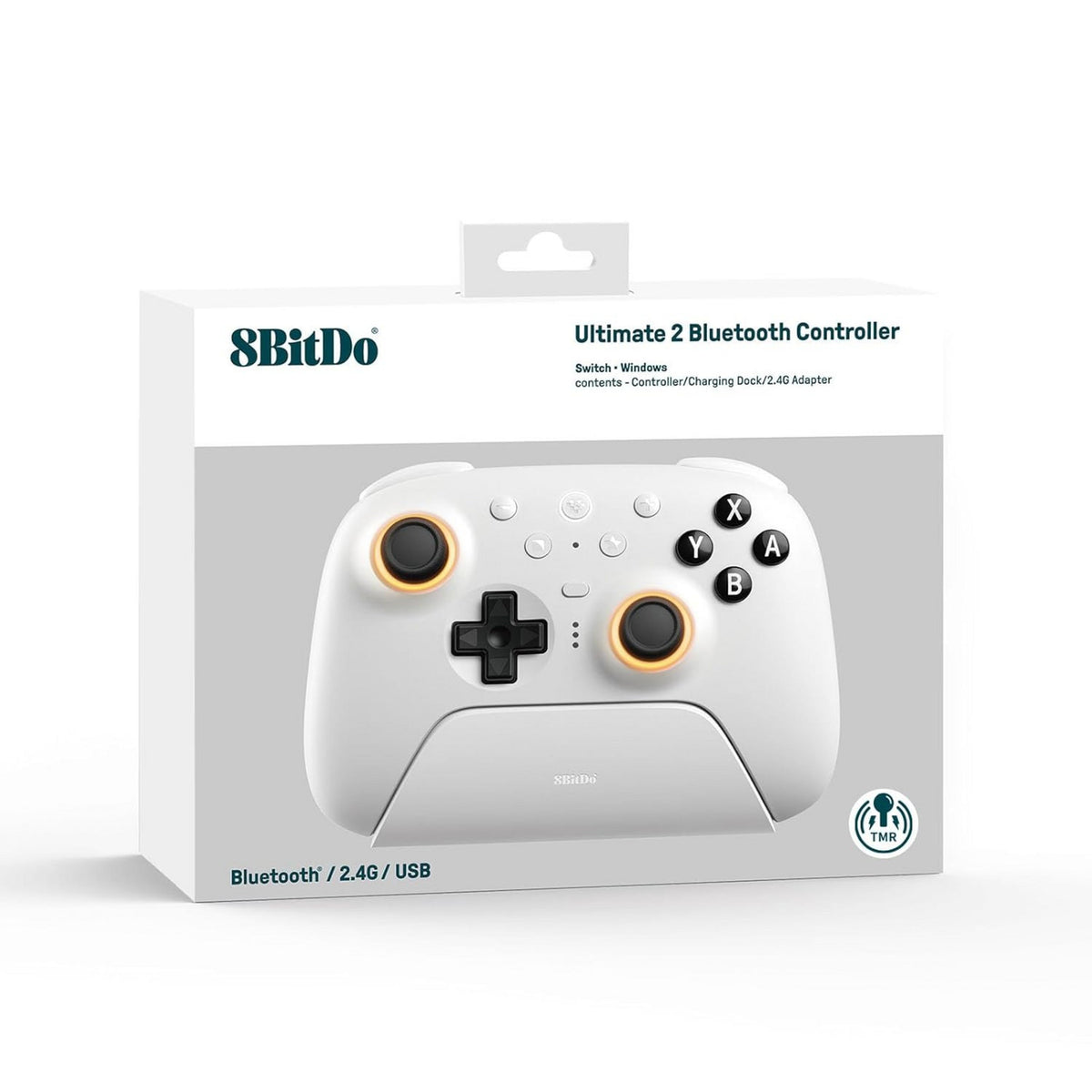 Kontroler Bluetooth 8bitdo Ultimate 2 (biały, PC, Switch 2, Bluetooth USB-C 2,4 GHz)
