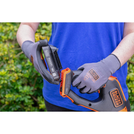 Podkaszarka Black+decker 18 V z 2 ostrzami i akumulatorową podkaszarką do trawy (czarno-pomarańczowa, 25 cm, bateria w zestawie)