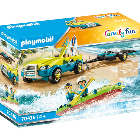 Playmobil rodzinna zabawa - wózek plażowy z zabawkami do budowy kajaków (70436)