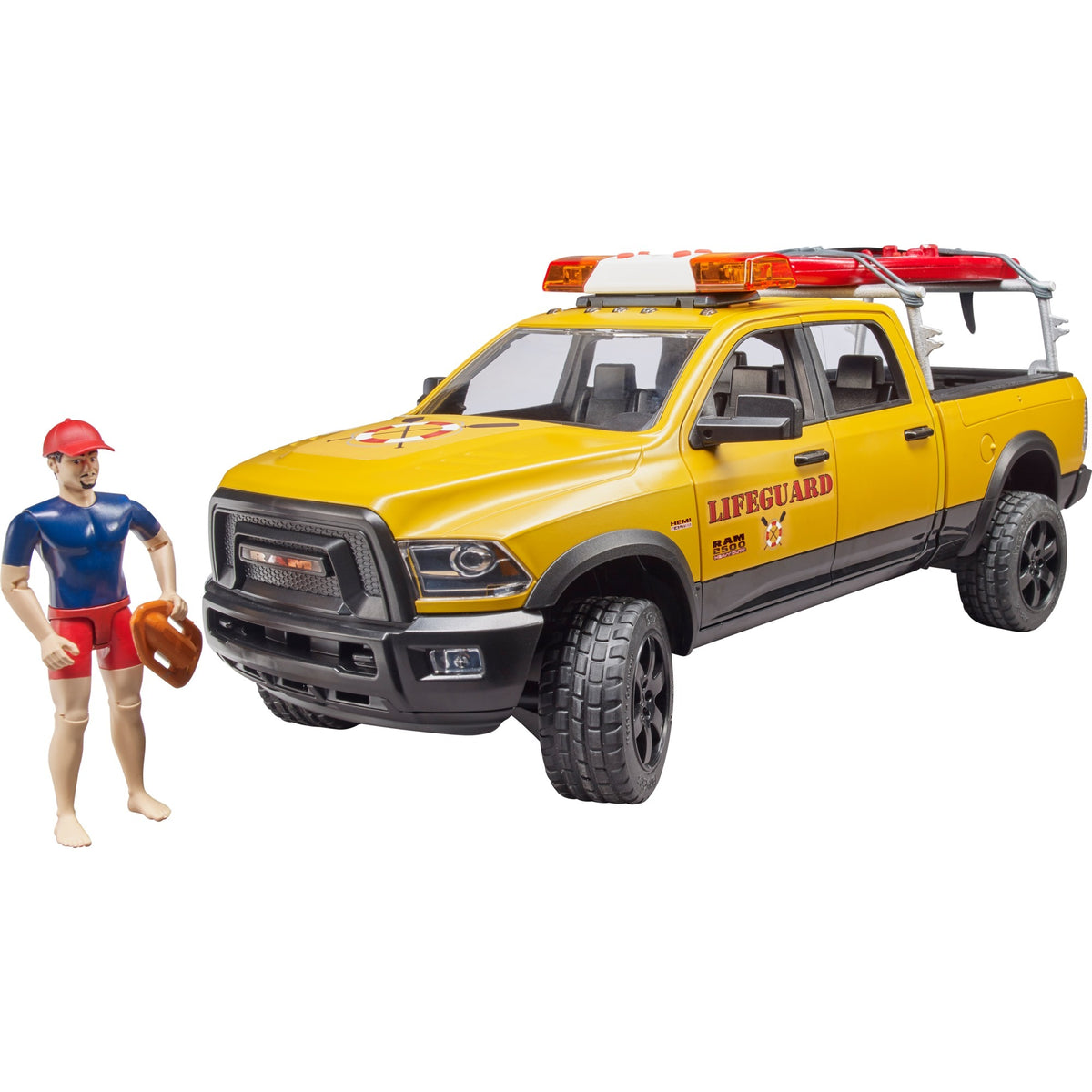 Samochód straży pożarnej Bruder Dodge Ram 2500 z ratownikiem (02506)