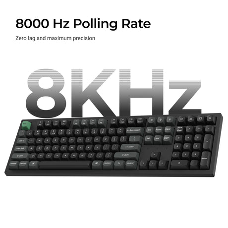 Keychron k10 ultra 8k wireless custom mechanical keyboard (zwart, us lay-out (qwerty), apex brown, 100%, rgb leds, osa double-shot pbt, usb-c | 2.4 ghz | bluetooth 5.2)