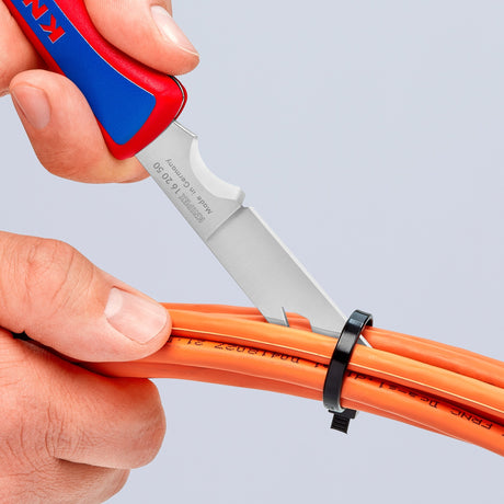 Scyzoryk dla elektryka Knipex 16 20 50 sb (czerwony niebieski, długość 120mm)