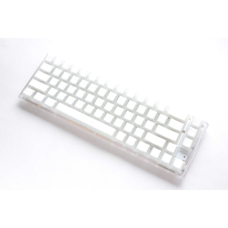 Klawiatura mechaniczna Ducky one 3 sf aura biała rgb (biała, układ amerykański (qwerty), wiśniowy mx brązowy, 65%, abs double shot, hot swap)
