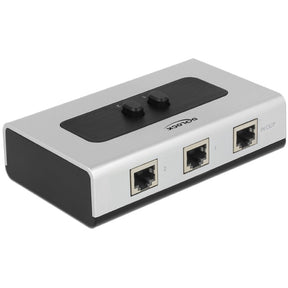 Przełącznik Delock rj45 10 100 1000 mb/s 2 porty (szary czarny)