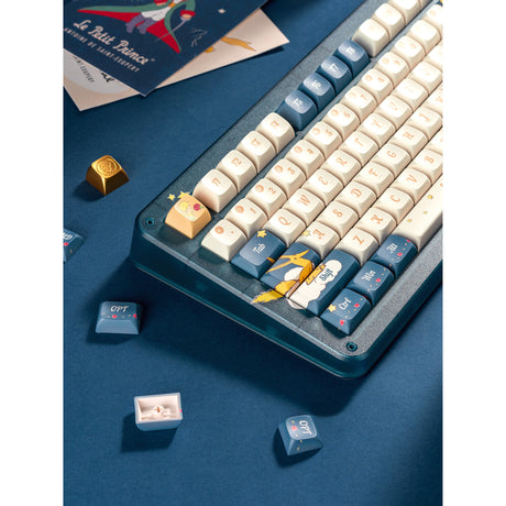 Iqunix Zx75 Sky Meet bezprzewodowa klawiatura mechaniczna (niebieska, układ amerykański (qwerty), gateron czerwony, 75%, diody rgb, możliwość wymiany podczas pracy, podwójny strzał pbt, 2,4 GHz | bluetooth 5.1 | usb-c)