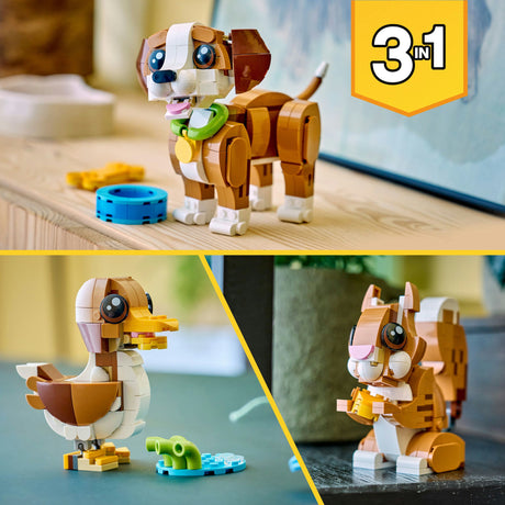 Lego® Creator 3 w 1 urocze zwierzęta: zabawny szczeniak - zestaw zwierząt - zamień w wiewiórkę lub kaczkę - 31382