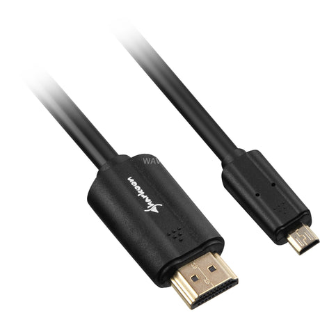 Kabel Sharkoon HDMI > micro HDMI 2.0 (czarny, 1,5 m, 4k)