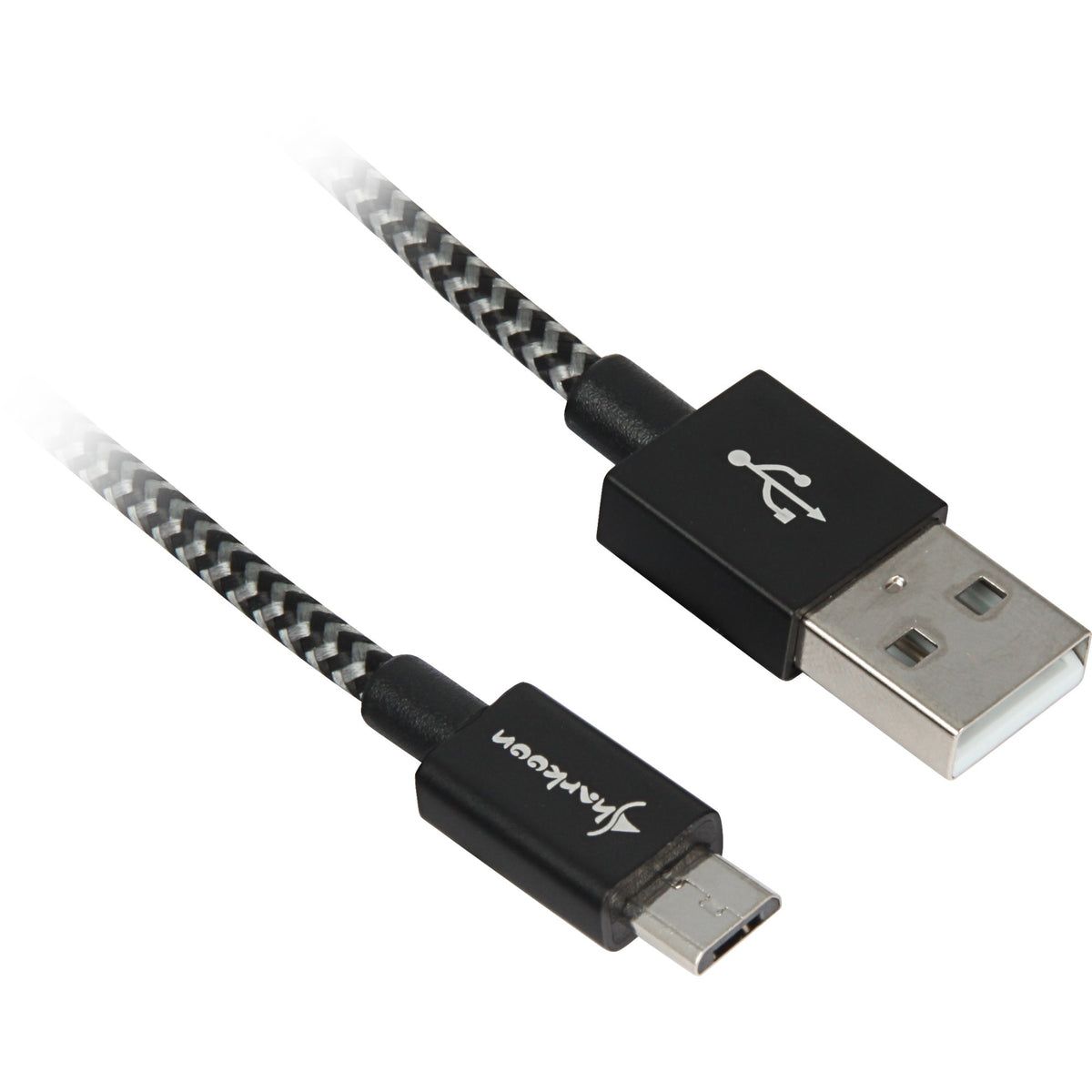 Kabel Sharkoon USB 2.0, USB-A > micro-USB B (czarno-szary, 3 metry)