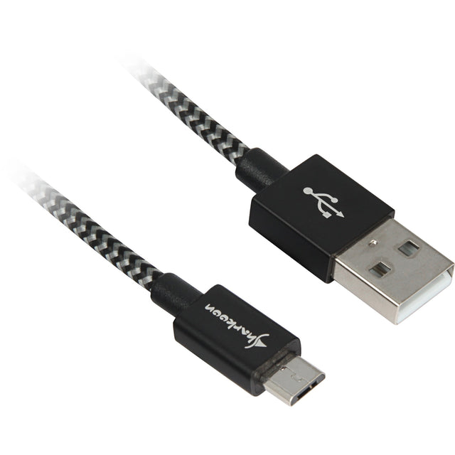 Kabel Sharkoon USB 2.0, USB-A > micro-USB B (czarno-szary, 3 metry)