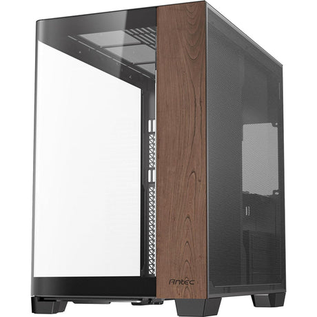 Antec c8 curve drewniana obudowa midi tower (kolor czarnego drewna | 2x USB-A | 1x USB-C | szkło hartowane)