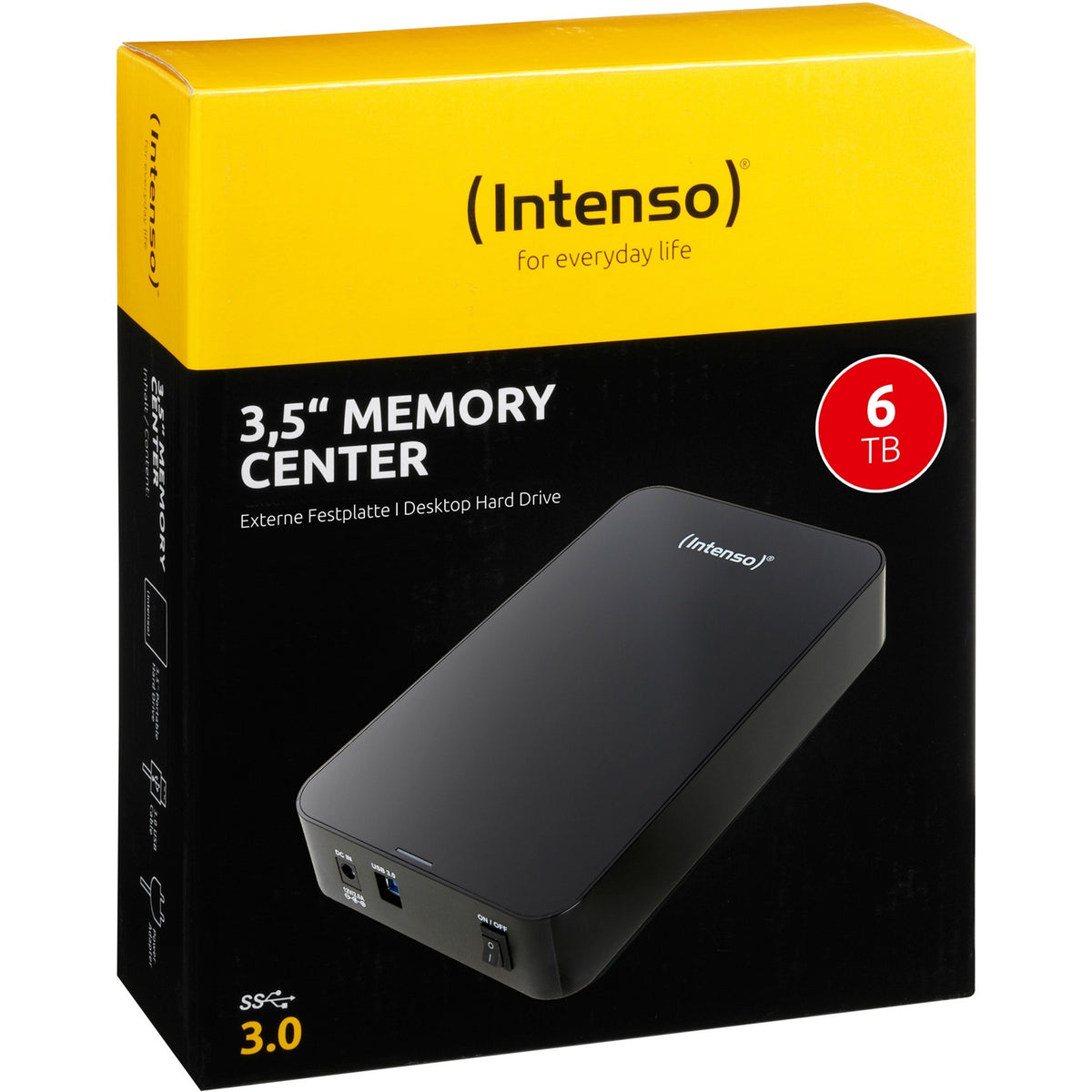 Zewnętrzny dysk twardy Intenso Memory Center 3.5, 6 TB (czarny, USB 3.0)