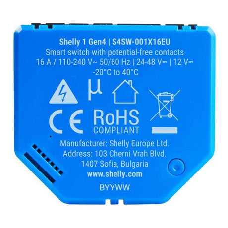 Przekaźnik Shelly 1 gen4 (niebieski, bluetooth, wi-fi)